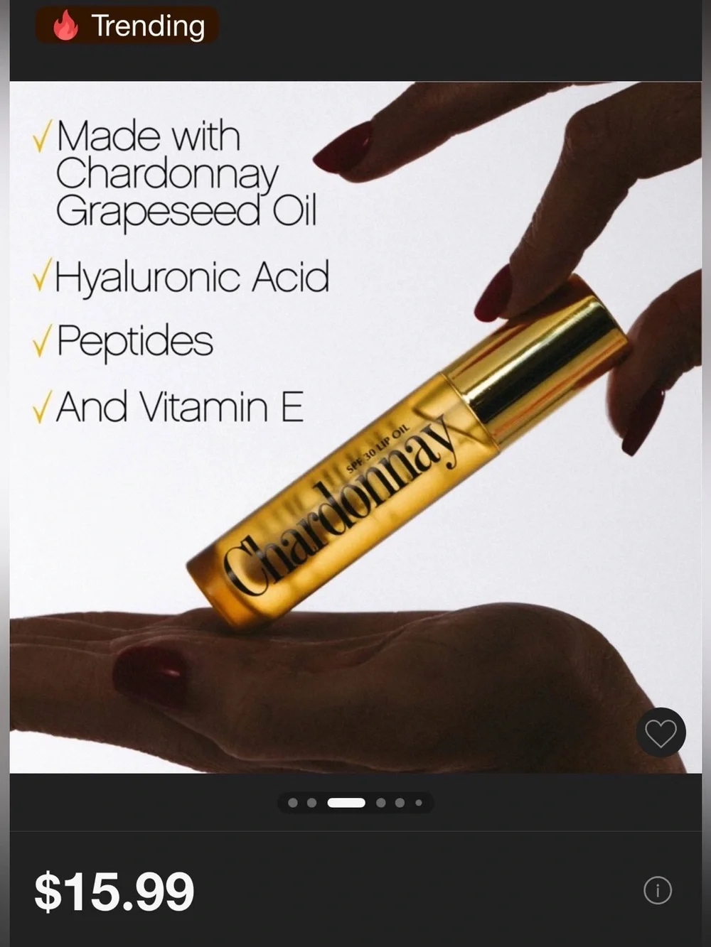 Vacation Chardonnay Lip Oil - SPF 30